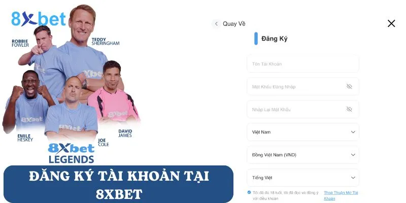 Xóc đĩa 8xbet - Sân chơi uy tín số 1, khuyến mãi khủng 4 Đăng ký tài khoản tại 8Xbet cực đơn giản