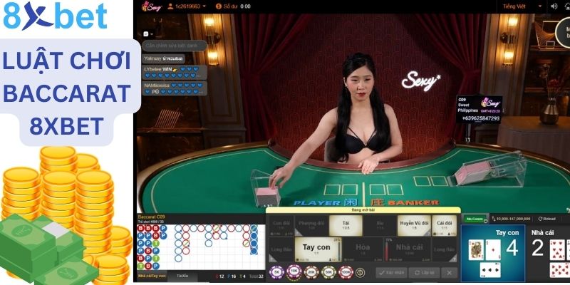 Baccarat 8xbet - Trò Chơi Hấp Dẫn Bet Thủ Không Thể Bỏ Qua 3 Luật chơi Baccarat tại 8xbet đơn giản